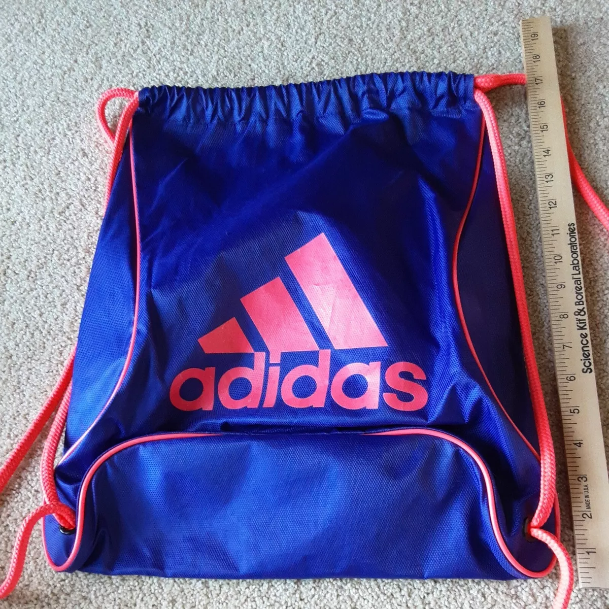 adidas Drawstring Cinch Sack Back Pack Gym Bag In Purple/Orange