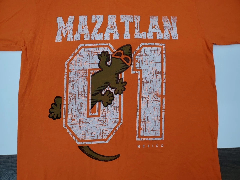 Mazatlán Gecko Talla Pequeña Camisa Lagarto Gafas de Sol Camiseta Naranja #01 Manga Corta Foto 2 de 4