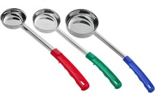 3-Pack 2, 4, and 8 Ounce Solid Stainless Steel Color Coded Portion Spoons