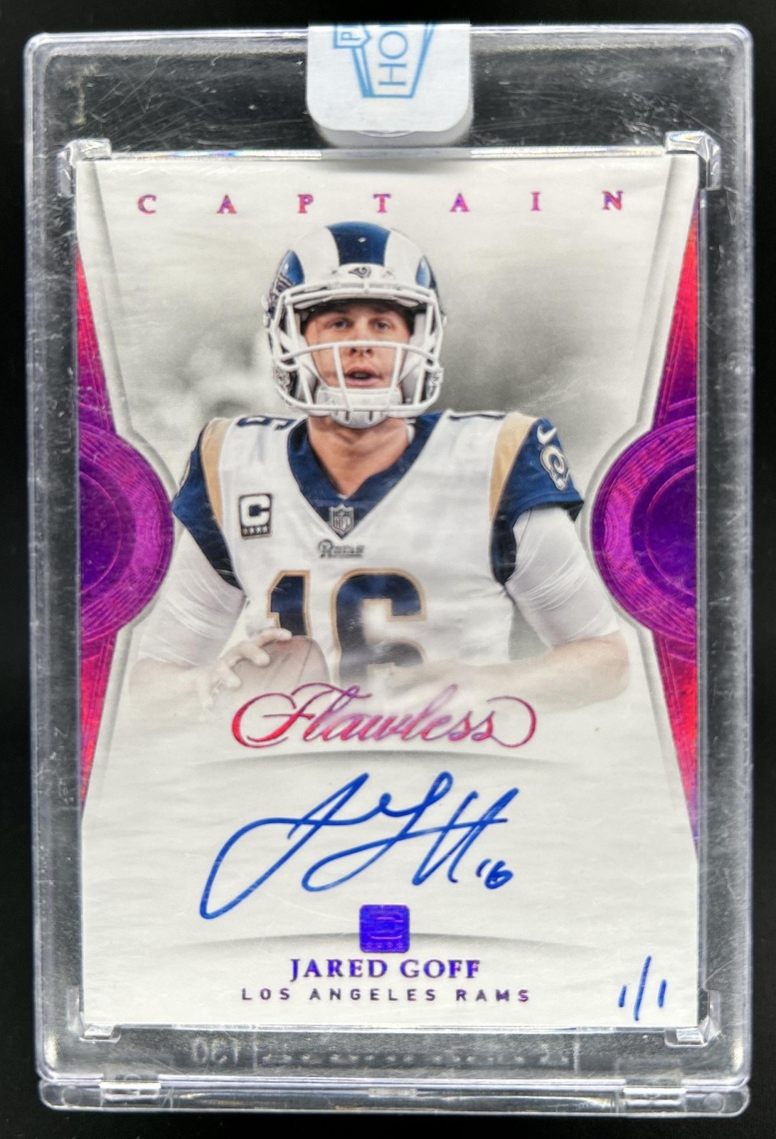 2018 Panini Flawless Jared Goff Honors Captain Ruby Auto Autograph #1/1 Rams