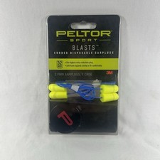 3M Peltor Sport Blasts Corded Disposable Earplugs 2 Pair Plus Case