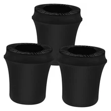 pcs2 Gallon Stretch Spandex Trash Can Covers, Premium Black Outdoor Waste 3