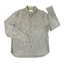 Yigal Azrouel New York Menswear Denim Jean Pearl Snap Shirt USA Mid Wash XL Men