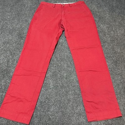 Polo Ralph Lauren Pants Mens 33 Coral Cotton Mid Rise Slim Fit Slash Pockets