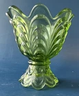 Vintage Fenton Glass Green Opalescent Two Way Candle holder Swag Drape