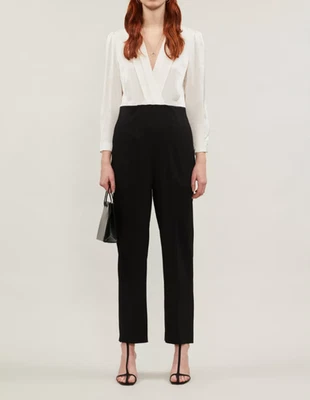 Sandro Women's Black Long Sleeve Viscose Jumpsuit Size 34 FR 6 UK 2US SFPCO00040 - Photo 1/4