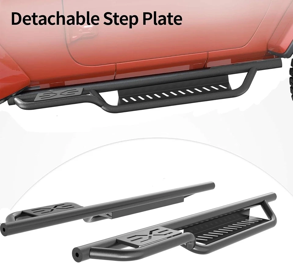 Drop Running Boards Side Steps Nerf Bar for Jeep Wrangler TJ 1987-2006 2 Door - Image 4 of 4