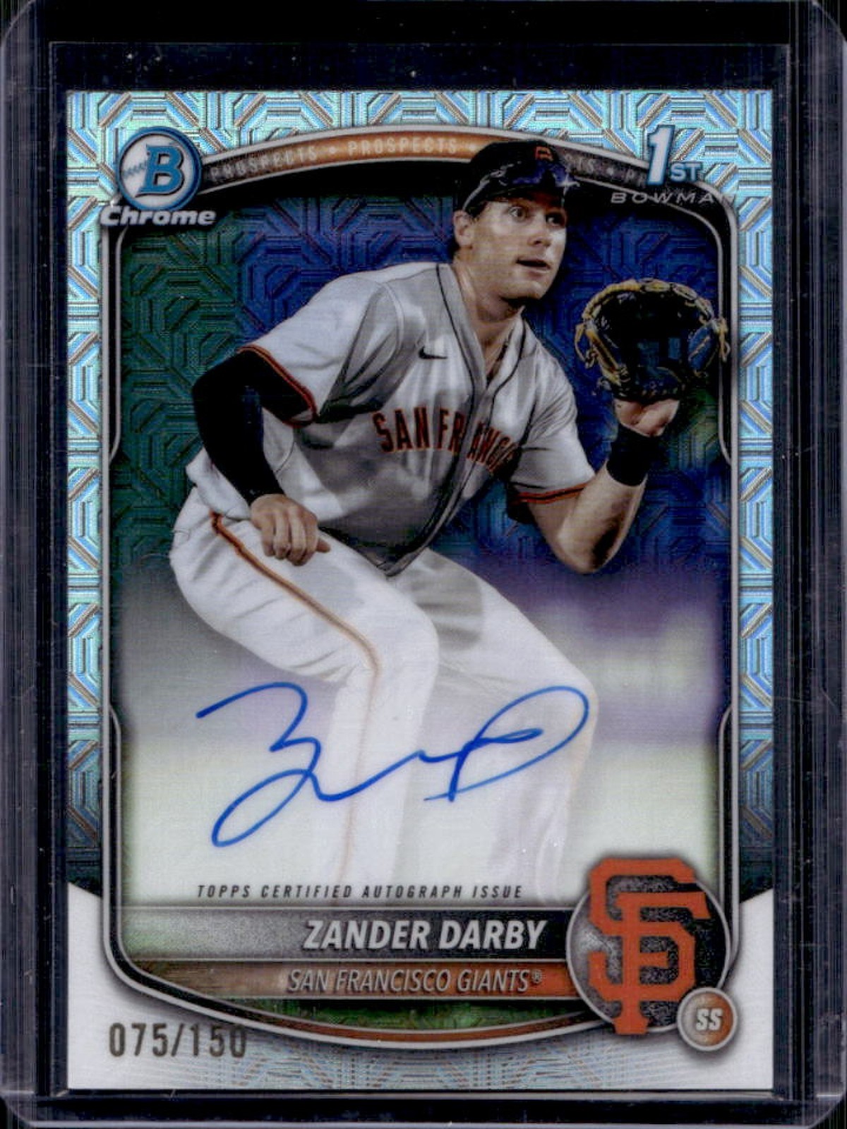 2025 Bowman Chrome Zander Darby Auto HTA Choice Refractor 1st #75/150