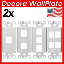 2 Pack Keystone Wall Plate Insert Decorative Wallplate Port Jack Insert White
