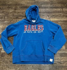 Vintage American Eagle Eagles AE Phys. Ed. Dept. Pullover Hoodie Blue Size L