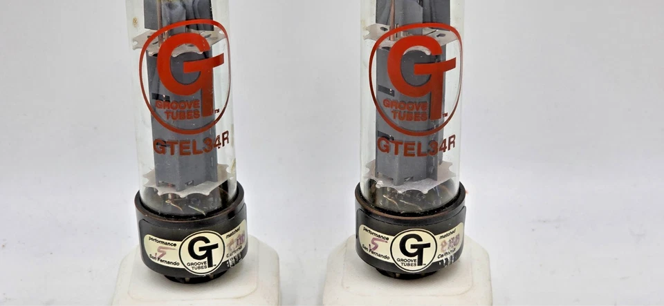 Tubos ranurados EL34R 2 tubos a juego nuevos (nuevo stock antiguo) prueba NUEVO 1 año de garantía Foto 2 de 2