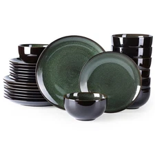 Ceramic Dinnerware Sets for 8,Stoneware Plates and Bowls Sets,Handmade Reacti...