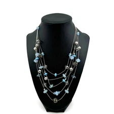 INC International Concepts Jewelry Crystals Beaded Layered Necklace Adjustable