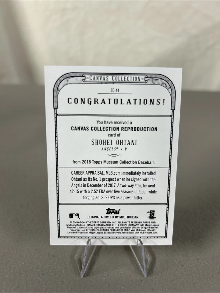 Shohei Ohtani 2018 Topps Museum Canvas Collection Insert Rookie CC-44 - Image 2 of 4