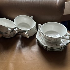 Win 5 x Johnson Brothers Eternal Beau Soup Coupe and saucers