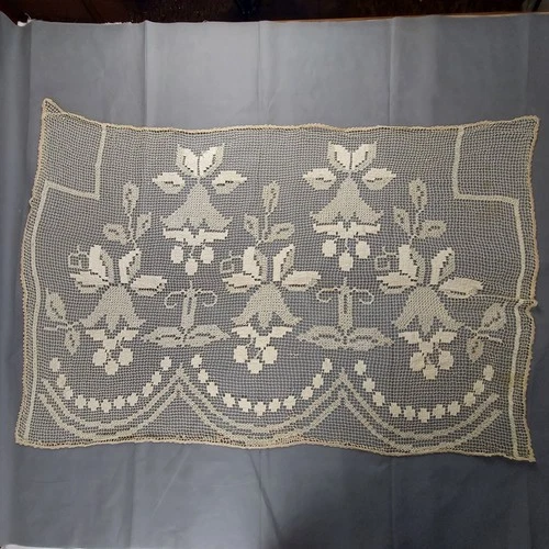 Beautiful Vintage Handmade Filet Doily 150cm/100cm(59''x39'') P2212