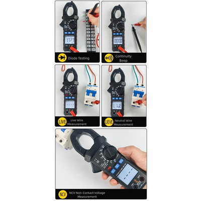 AC DC Clamp Meter Multimeter True RMS Multifunction Electrical Tester 600V 600A