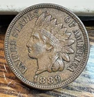 1889 Indian Cent Nice Original AU CHRC