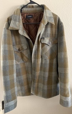 Brixton Bowery Men's Flannel Jacket XL Plaid Button Up Long Sleeve Vintage