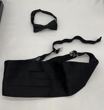 SAKS FIFTH AVENUE Cummerbund  Bow Tie Formal Black