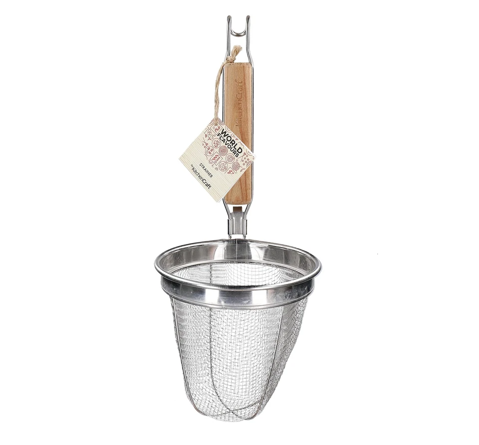 KitchenCraft World of Flavours Cestino per spaghetti con manico acciaio inox  - Immagine 2 di 4