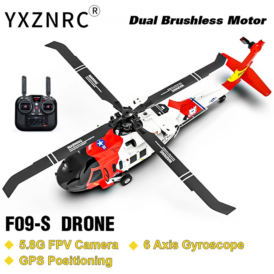 YUXIANG F09-S 2.4G 3D 6CH Gyro GPS Coast Guard Optical Flow RC RTF Helicopter US - Image 3 of 4