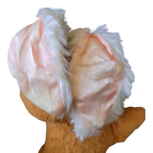 Vintage Mohair Kaninchen Plüsch 60er Jahre braun weiß rosa Filzzunge 12 Zoll - Bild 8 von 11
