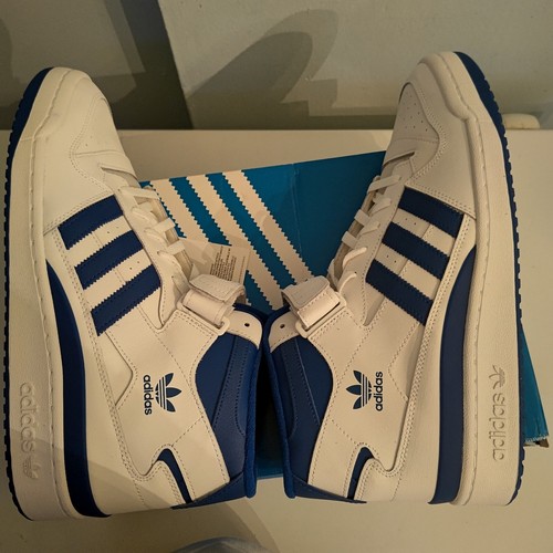Adidas Originals Forum Mid - White/Royal Blue - (FY4976) Men's Size 13 w/Shirt - Picture 8 of 15