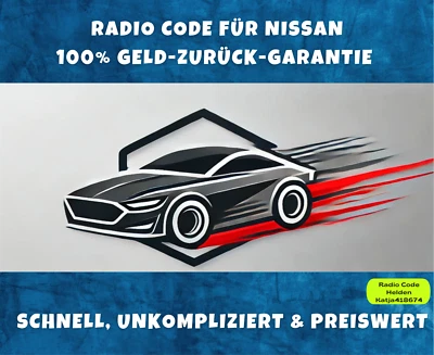 Radio Code para Nissan Micra Qashquai Note Juke Connectez Almera Daewoo Pin Code - Imagen 1 de 4
