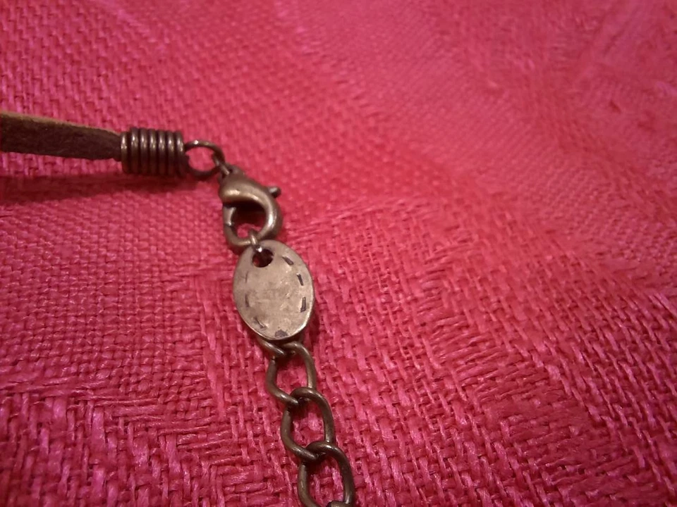 Collar Flor Cuero Collar Esmalte Estrás Floral Colgante Gargantilla Boho Foto 4 de 4