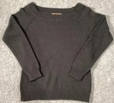 Zara Sweater Womens Large Black Solid Angora Career Stretch