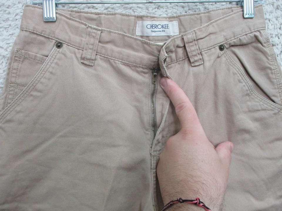 切诺基短裤 16 男孩青少年尺寸米色斜纹布木匠适合口袋经典 F13 — 第 3/4 张图片