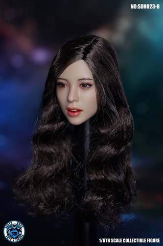 SUPER DUCK SDH023B 1/6 Girl Expression Curls Hair Head Carved Fit 12'' Figure - Picture 2 of 4