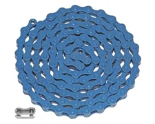 YBN  BMX 1/SPEED BICYCLE STEEL CHAIN 1/2 X 1/8 X 112 BLUE