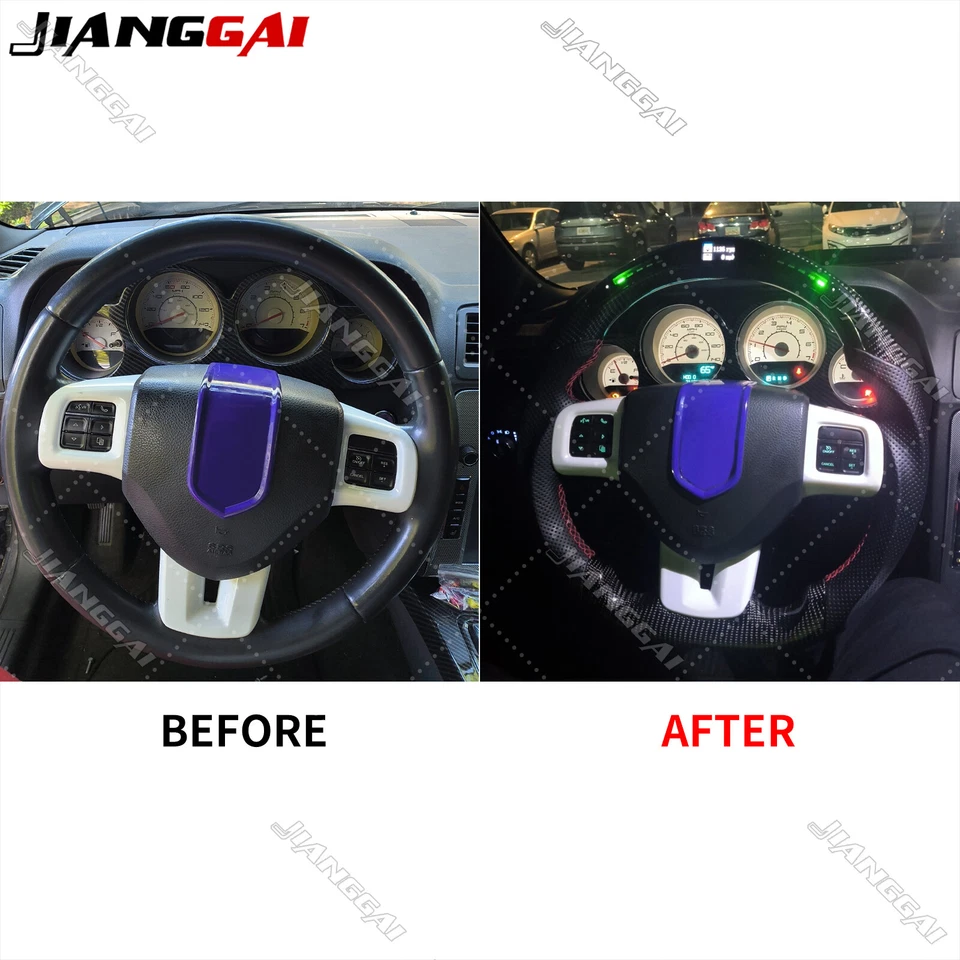 Volante LED de fibra de carbono Fit Dodge Charger Challenger Durango 2011-2014 Foto 4 de 4