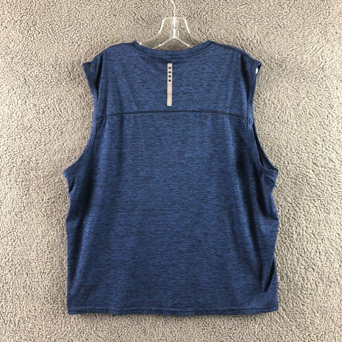 Mens Matalan Blue Mix Marl Sleeveless Gym Training Vest Top Size