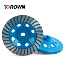 5/6/7" Turbo Row Diamond Grinding Cup Wheel M14 Arbor Angle Grinder Disc Sanding