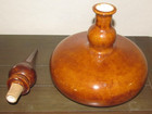 Vintage MCM Brown Art Pottery Glaze Ceramic Genie Decanter Bottle Steeple Top — photo 2