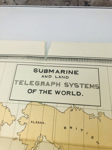 Large Submarine Land Telegraph Systems World Map Treasury Dept 1899 US Art - Picture 2 of 10
