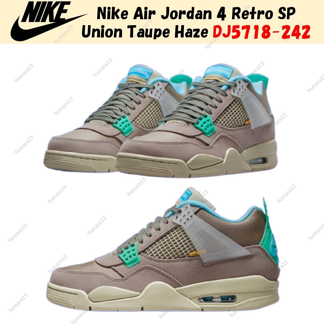 Nike Air Jordan 4 Retro SP 30th Anniversary Union Taupe Haze DJ5718-242 US  4-14