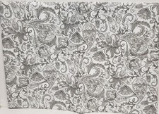 Superior Tablecloth Vinyl Flannel Back, 52"x108" Oblong, GREY FLOWERS PAISLEY