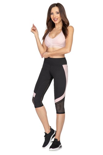 Women's High Waisted Sports Yoga Slim Fit Mesh Workout Fitness 3/4 Leggings HL56 - Picture 11 of 24