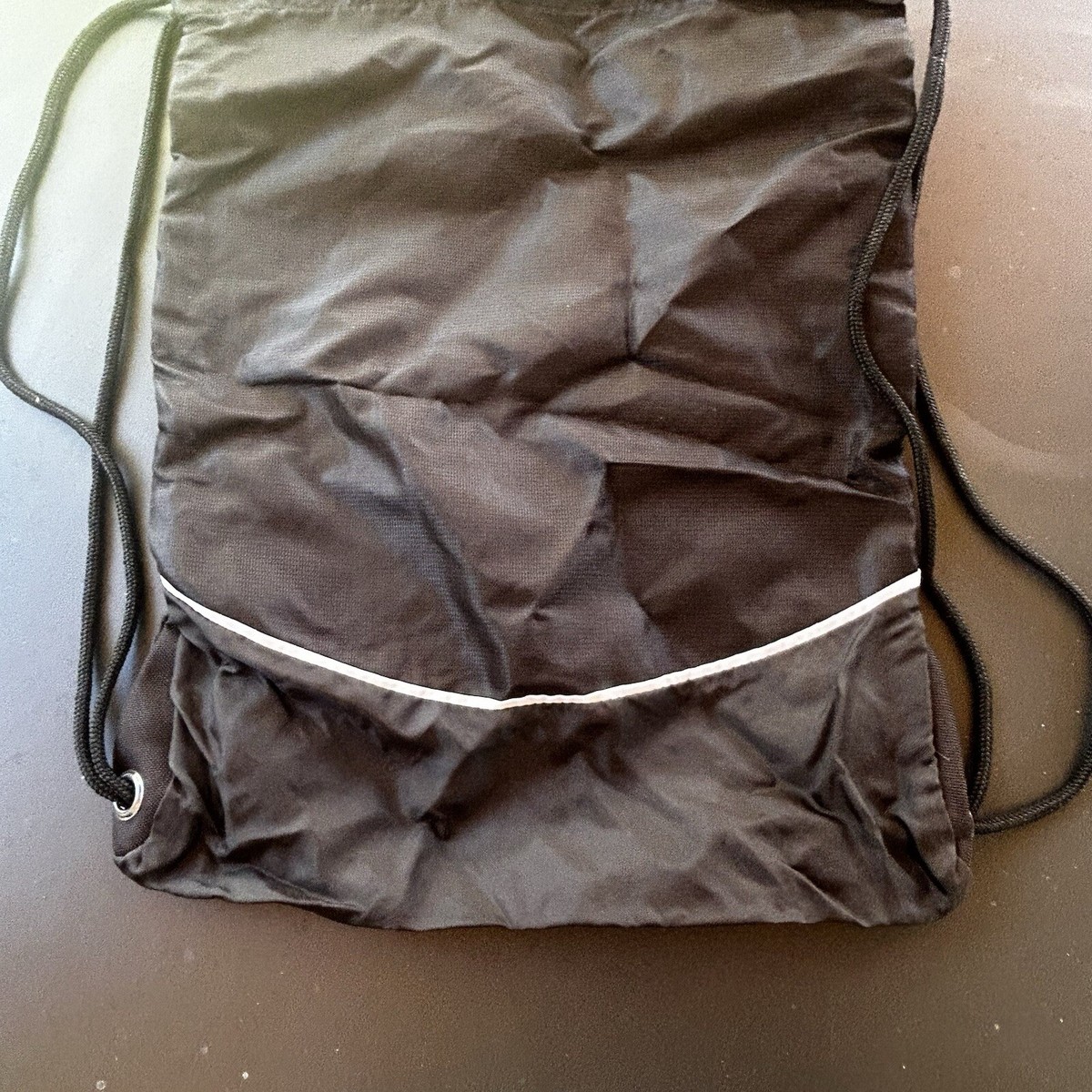 Nike Drawstring Gym Sack Bag Backpack Black 16”x13” 2005 TD
