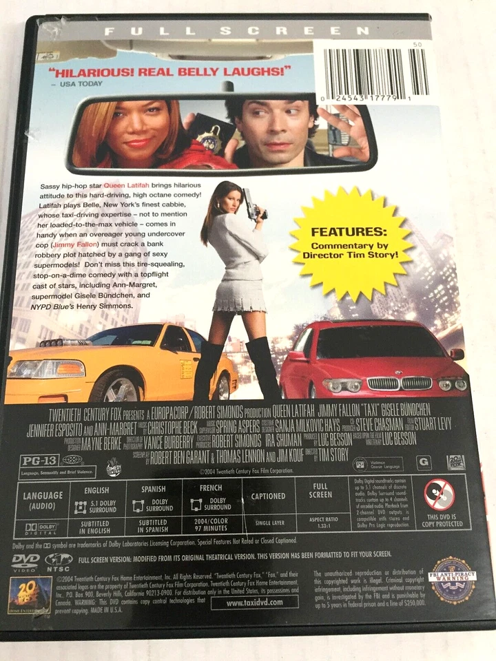 Taxi Full Screen DVD Ships Same Day With Tracking - Image 2 of 2