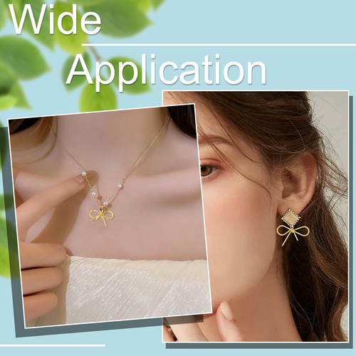 14 piezas colgantes de moño de latón real oro de 18 quilates dijes de moño para hacer joyas - Imagen 8 de 8