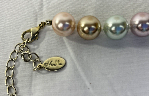 Kenneth J Lane KJL Faux Pearl Knotted Strand Necklace Multicolor 2009 Adjustable - Picture 4 of 6