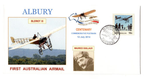 First Australian Airmail Centenary Bleriot XI Albury pmk Souvenir Envelope - 第 1/1 張圖片
