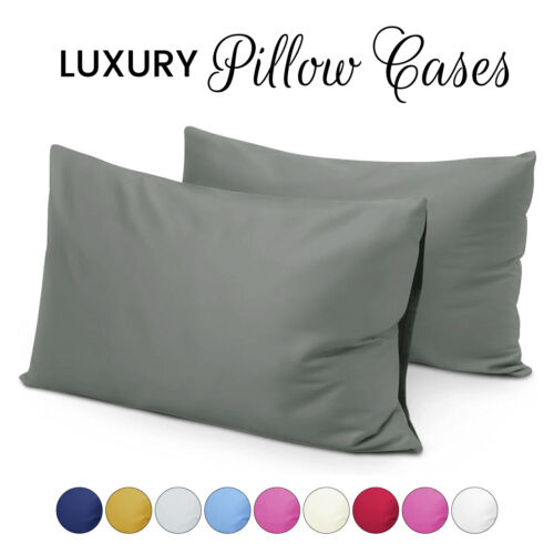Housewife Plain Pillow Cases Pack of 2, 4 Microfiber Luxury Pair Pillow Covers - Afbeelding 1 van 44