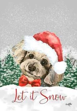 Maltese Hippie Hound Studios Let It Snow Flag