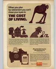 1973 Vintage Print Ad Aetna Life & Casualty Insurance Cartoon Illustration Art